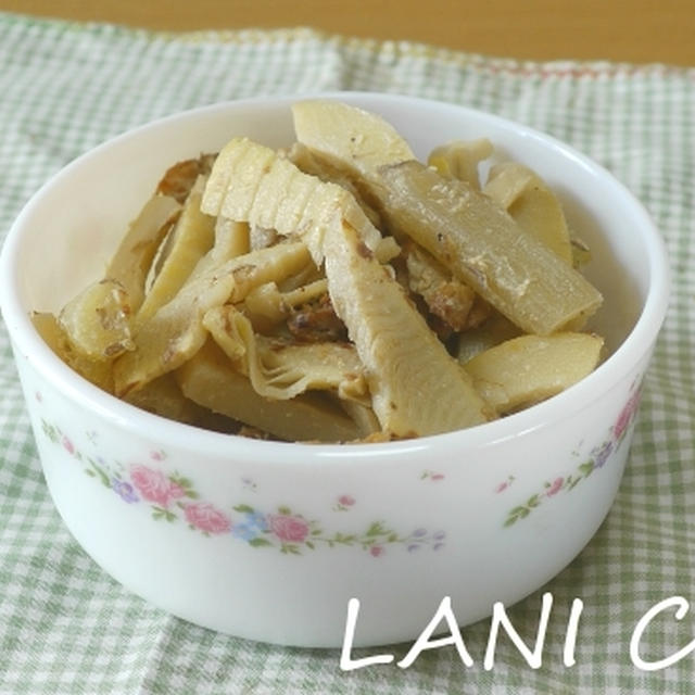 タケノコとフキの味噌煮