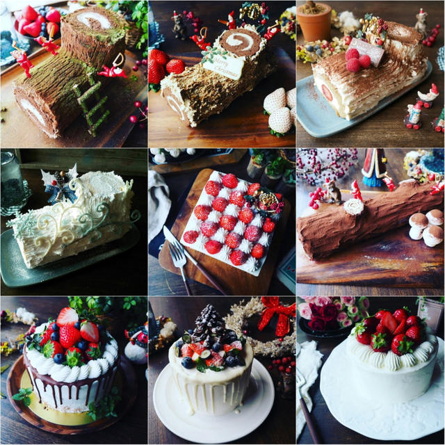 まだまだ続くよ❤️クリスマスにおすすめなレシピたちその④ブッシュドノエルやホールケーキ色々～