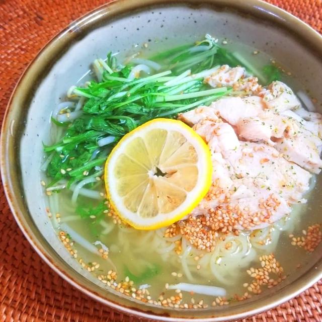 鶏と水菜の旨塩麺