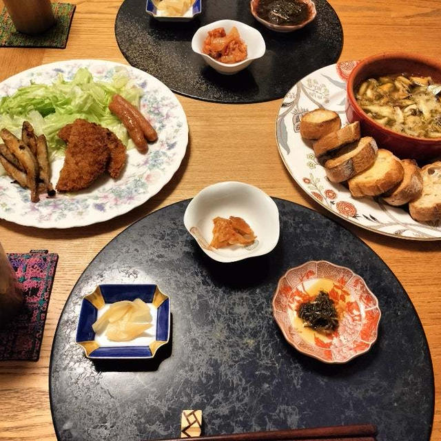 日帰りドライブ帰りはムール貝のオイル煮ときゃりのフライで軽く晩酌