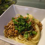 納豆スパとグリーンサラダ