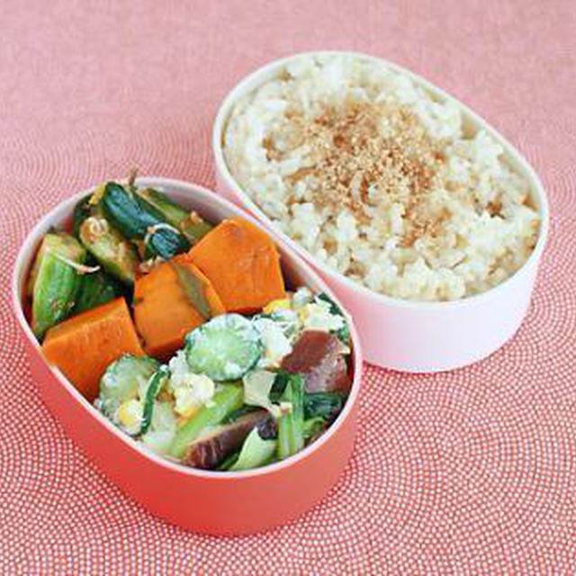 7月19日 青梗菜と干し椎茸の中華風炒め弁当とレシピ本「藤原さんちの毎日ごはん」のこと♪