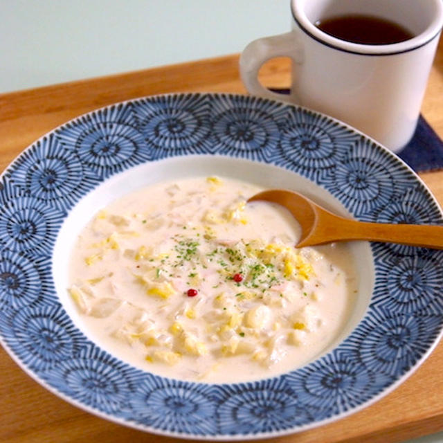 やさしい味「白菜の豆乳スープ」