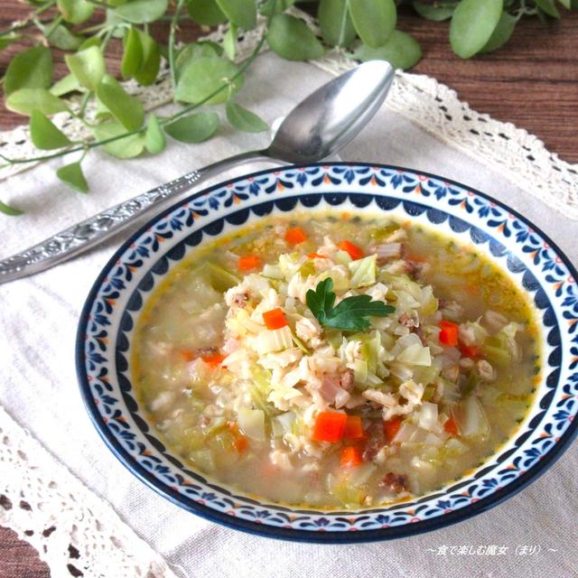お鍋1つで腸活『挽肉と野菜のオーツスープ』#オートミールのおいしい食べ方#簡単に作れる野菜スープ