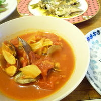 アサリとキャベツのホットトマトスープ