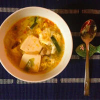 おかめ豆腐で酸辣湯！