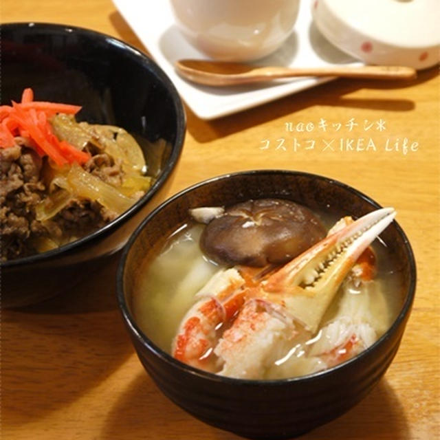 コストコの生ズワイガニde夕食♪