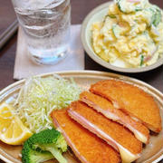 とろ〜りチーズがたまらない♡晩酌に最高！チーズインハムカツ×濃厚ポテサラ