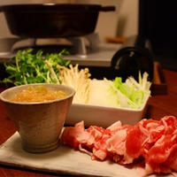 冬瓜と豆苗と生姜たっぷりつみれしゃぶ鍋。