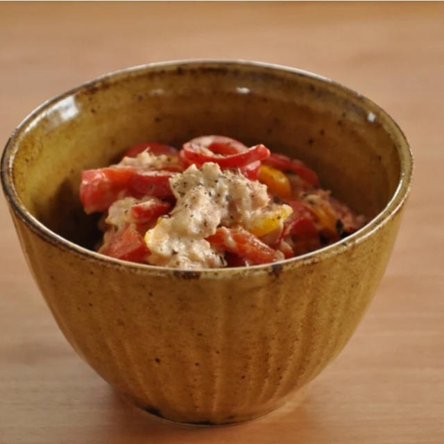 【時短おかず】5分でできる！簡単レシピ＊パプリカとツナのサラダ