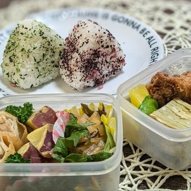 小さいおかず弁当の日～息子と反省会だからの夫のお弁当６０