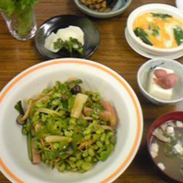 野菜に囲まれた夜