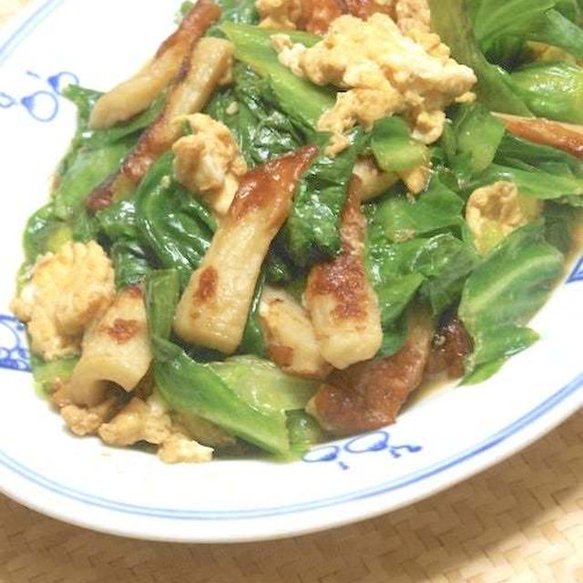 食材3品パパッと炒めて簡単おつまみおかず〜サッパリ＆ボリューミィ！レタスとちくわの卵炒め。