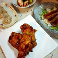 晩御飯♪マグロの漬けと、韓国風タコきゅうり。