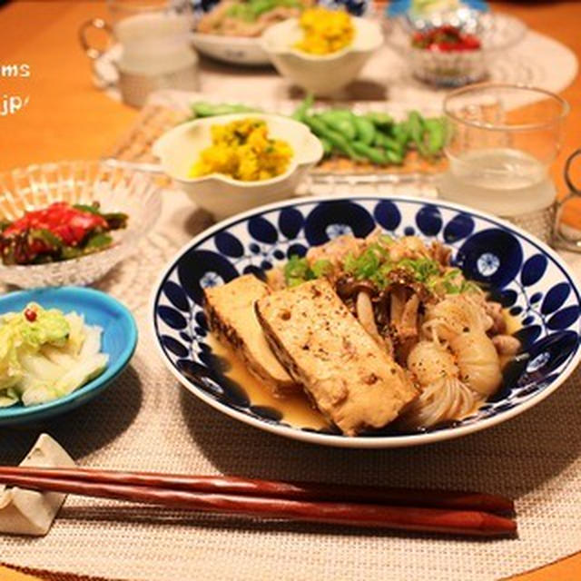 ストウブで『肉豆腐』の献立。
