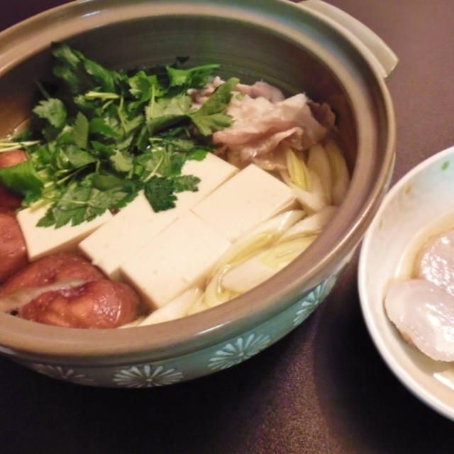 湯豆腐と里芋のお浸し煮