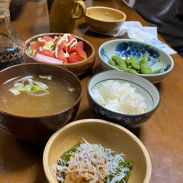 シラスメカブ納豆☆My朝ごはん