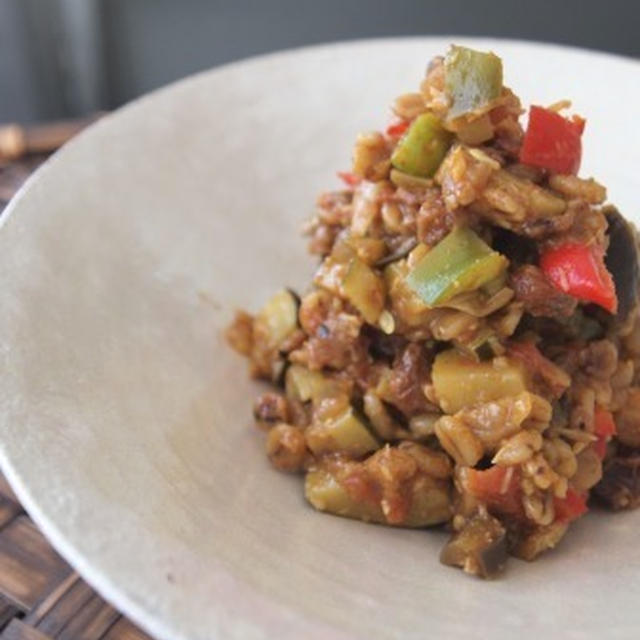 ＊押し麦で夏野菜たっぷり☆カレーリゾット＊