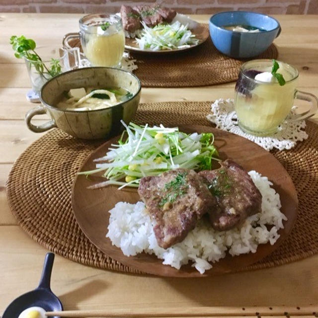 アカシアプレートを使ったお夕飯