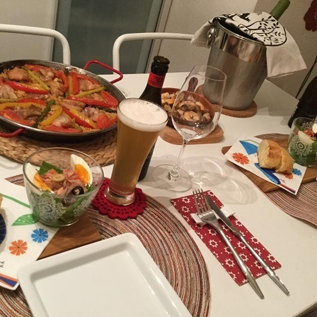 チキンのパエジャでスペイン祭り