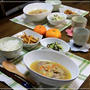 ・鶏肉と豆と野菜の煮込み＆さつまいものきんぴら