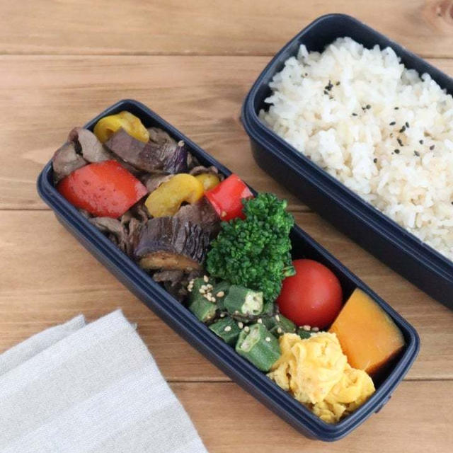 【#高校生弁当】牛肉と夏野菜の生姜焼き弁当♪