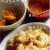 163日目-2 うどん60g+キャベツ10g+たまねぎ10g+一番だし+醤油+ごま油+かぼちゃ5g+じゃがいも5g+青梗菜10g+コーンフレーク+マヨドレ+果物ジュレ20g