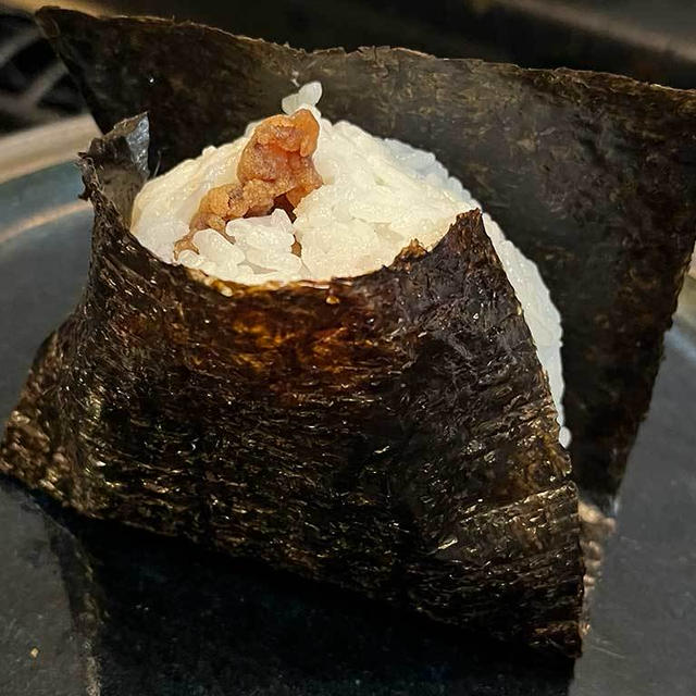 半手作り、唐揚げマヨおにぎり