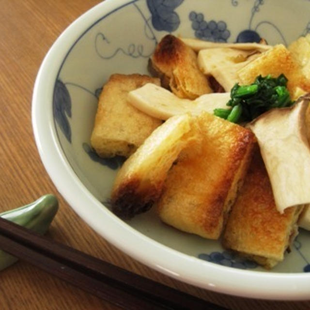トースターで簡単☆エリンギと薄揚げの柚子胡椒風味・塩麹食パン