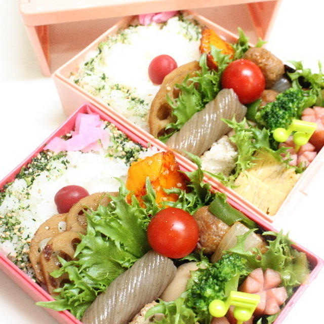 煮物と酢豚団子のお弁当