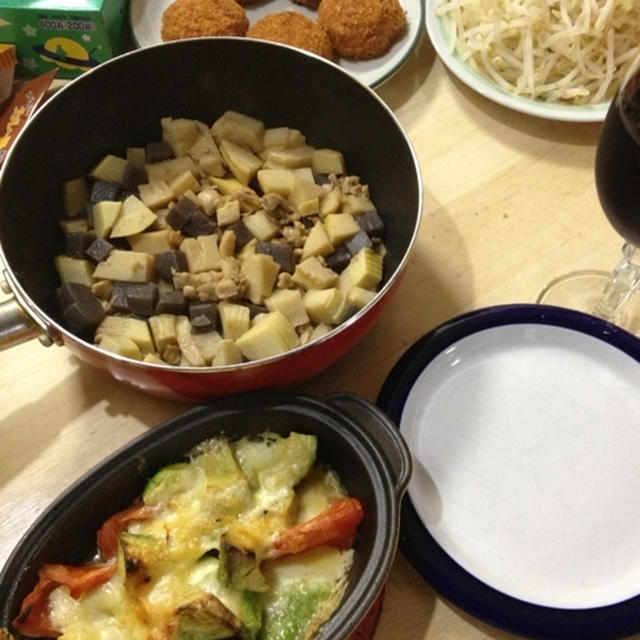 アボカドとトマトのチーズ焼き・唐揚げ君