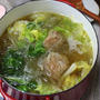 白菜と肉団子のスープ煮とやんわりだし巻き玉子