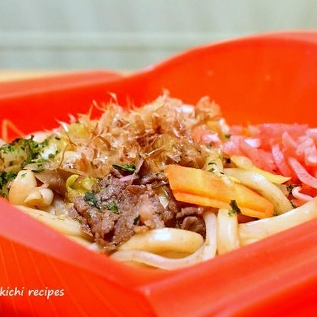 ルクエ　おじやで「野菜たっぷり焼きうどん」＆「娘の誕生日に食べたケーキです」＆娘と真面目な お話