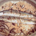 秋刀魚ときのこの土鍋ご飯