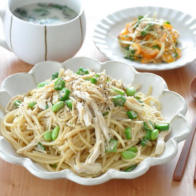 冷蔵庫の整理をかねて♪「えのきたっぷり和風パスタ」献立/わたしの推し麺レシピ