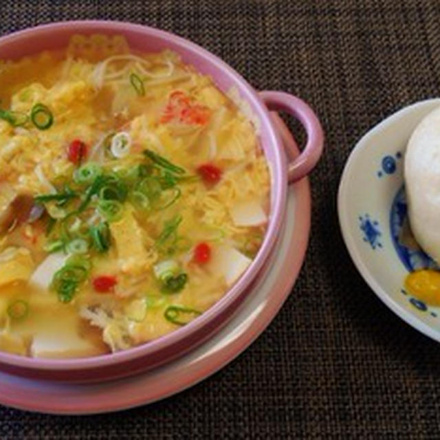 ５５１の豚まんと豆腐とたまごの中華スープｄｅごはん By みなづきさん レシピブログ 料理ブログのレシピ満載