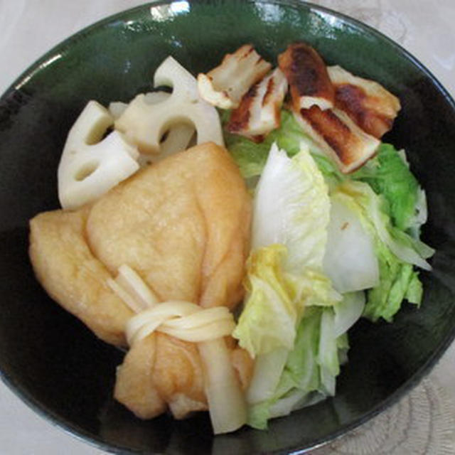 白菜と巾着の煮物★★★