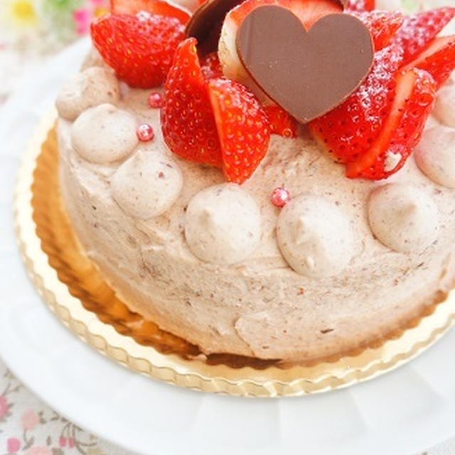 バレンタインチョコレートデコレーションケーキ