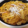 レンジメート600W６分＋５分でタケノコのトマトパスタ