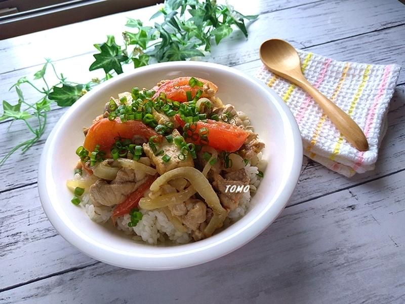 忙しい時は♪麺つゆで簡単！愛媛県産トマトの豚丼