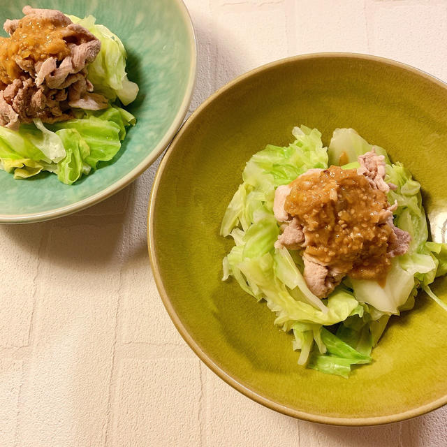 タレが決めて！キャベツと茹で豚
