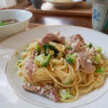 豆腐ソースパスタ、昨日の昼ごはん#本日のおうちごはん