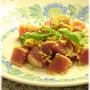 マグロの味噌バジルソテー。　と　献立。