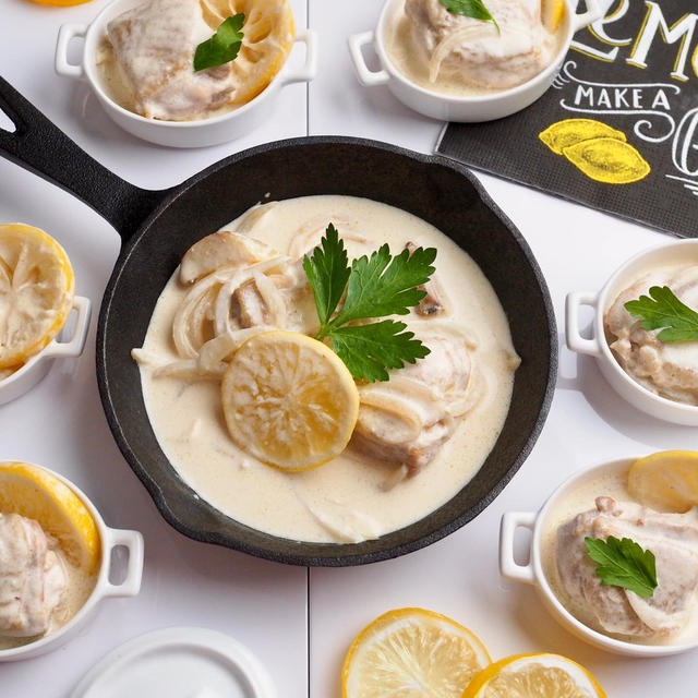 鶏肉のレモンクリーム煮