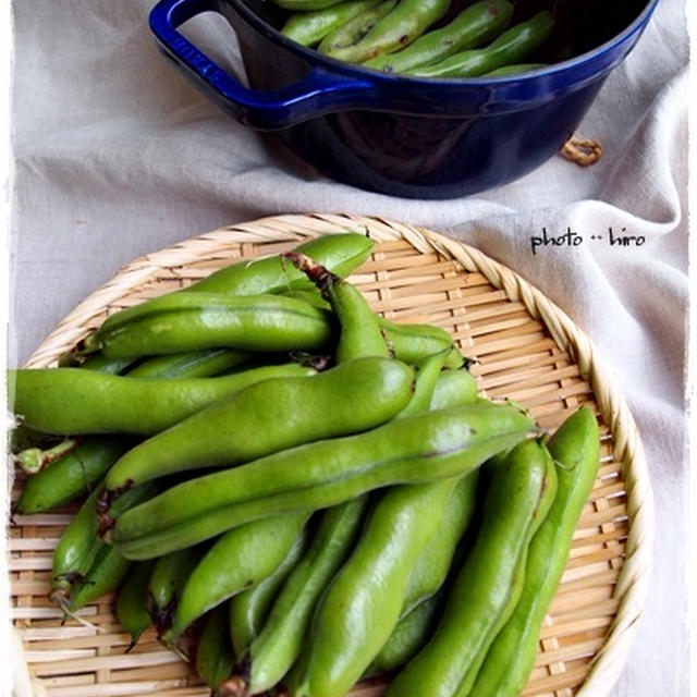 ストウブで空豆の蒸し焼き