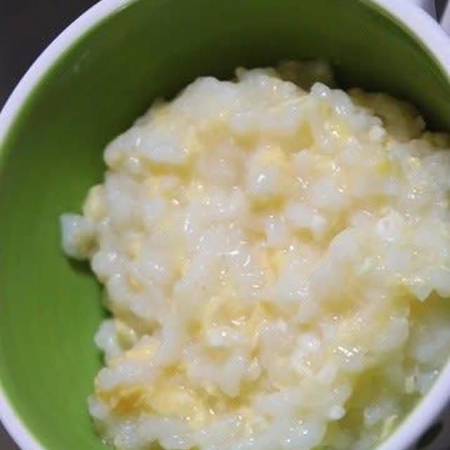 8月27日　　玉子チーズ粥＆わかめの塩生姜スープ
