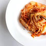 【ジュースで簡単！】白菜とベーコンのトマトパスタのレシピ