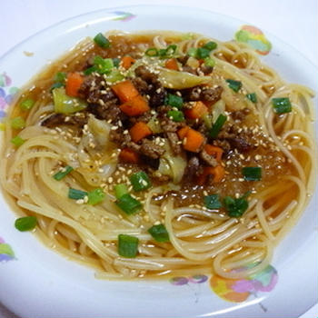 大根おろしの中華風スープパスタ