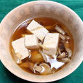 たっぷり豆腐入りのきのこ汁、ホタルイカの刺身