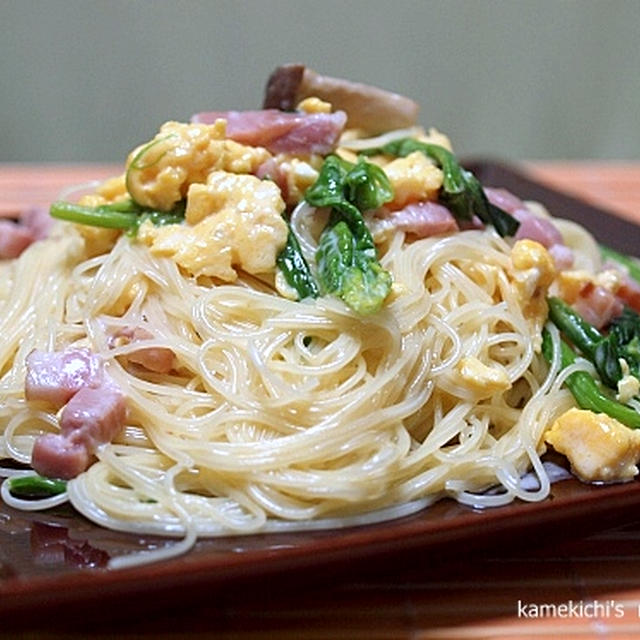 ほうれん草とふんわり卵のクリームパスタと「今年のチョコは・・・」